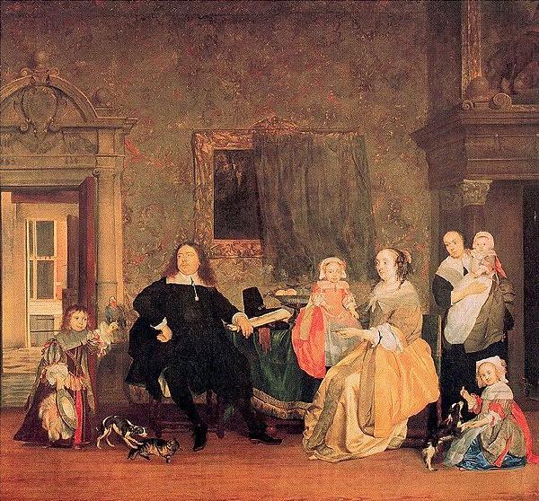Gabriel Metsu The family of Jan Jacobsz Hinlopen just before the youngest and his wife Leonora Huydecoper van Maarsseveen died Spain oil painting art